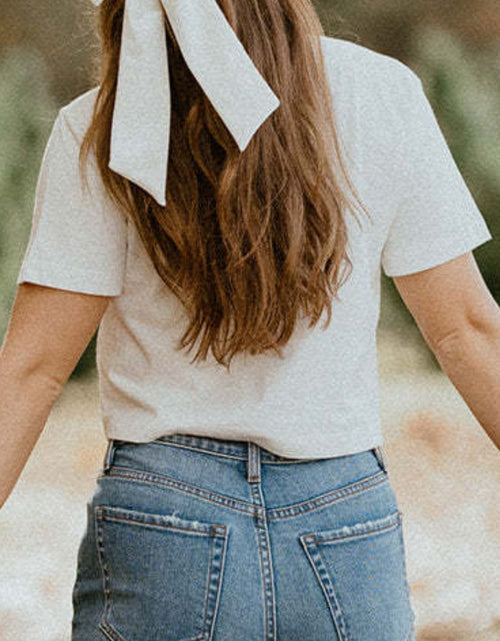 Load image into Gallery viewer, Bow Round Neck Short Sleeve T-Shirt
