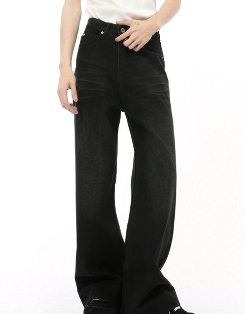 Load image into Gallery viewer, Washed Cat Whisker Straight Leg Jeans
