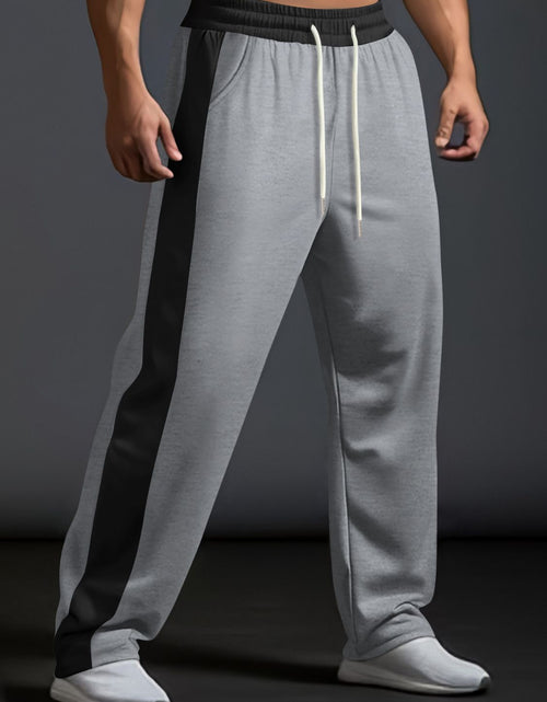 Load image into Gallery viewer, Men's Full Size Drawstring Contrast Wide Leg Pants Plus Size
