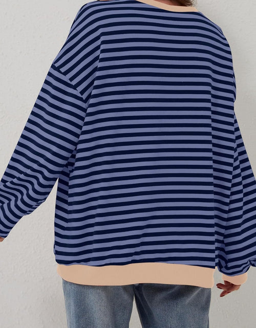 Load image into Gallery viewer, Lovelet Contrast Striped Long Sleeve Sweatshirt

