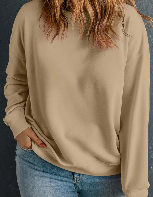 Load image into Gallery viewer, Plus Size Round Neck Long Sleeve Sweatshirt
