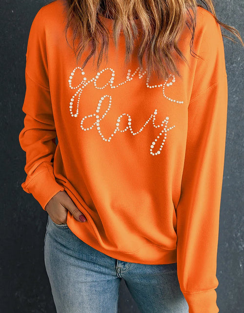 Load image into Gallery viewer, GAME DAY Round Neck Long Sleeve Sweatshirt
