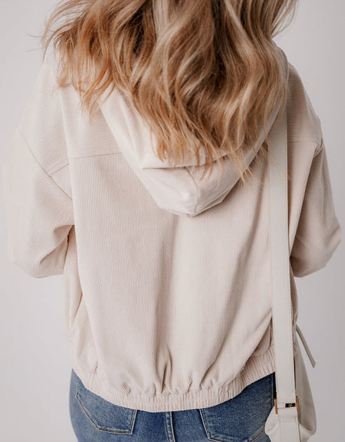 Load image into Gallery viewer, Pocketed Zip Up Long Sleeve Hooded Jacket
