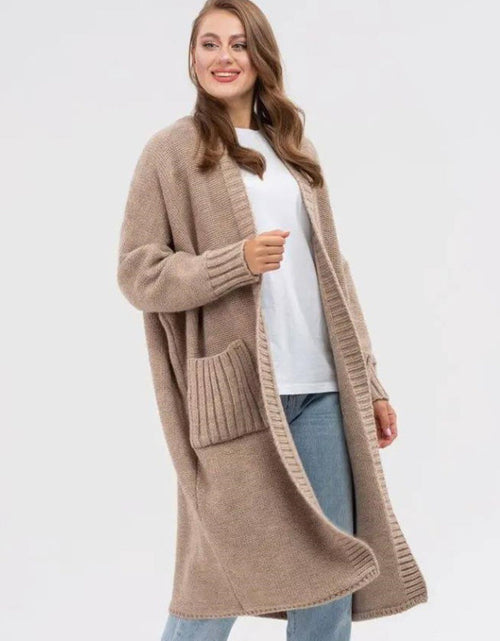 Load image into Gallery viewer, Pocketed Open Front Long Sleeve Longline Cardigan
