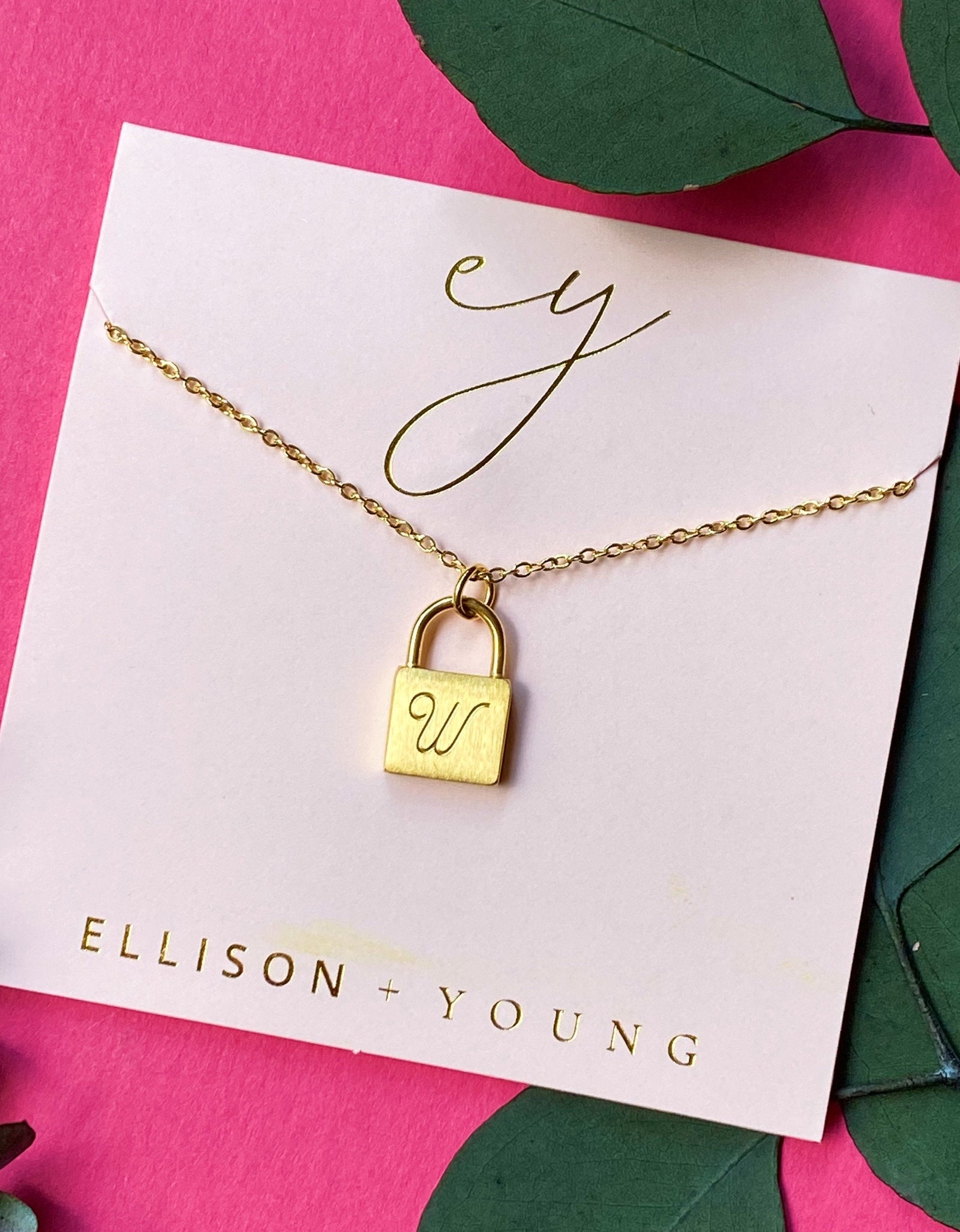 Scripted Notes Locket Initial Necklace by Ellisonyoung.com