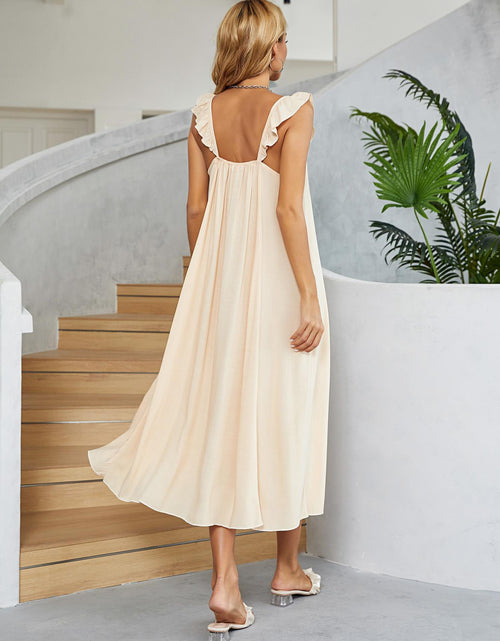 Load image into Gallery viewer, Ruffled V-Neck Midi Dress
