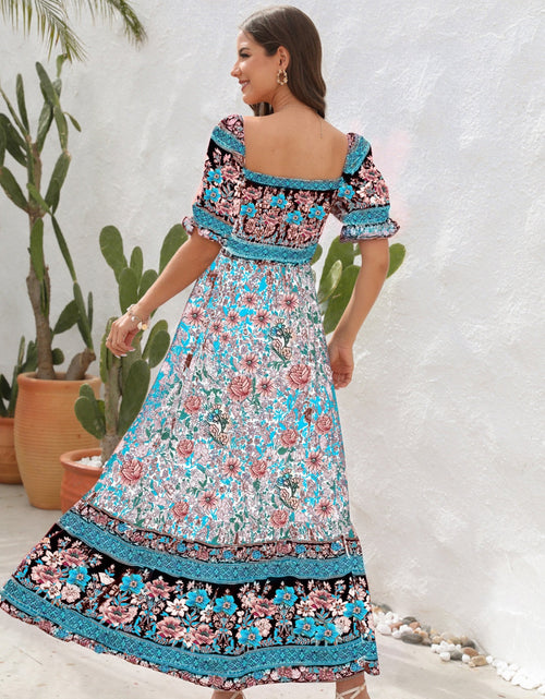 Load image into Gallery viewer, Floral Flounce Sleeve Midi Dress
