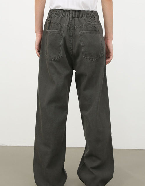 Load image into Gallery viewer, Men's Half Elastic Waist Jeans with Pockets
