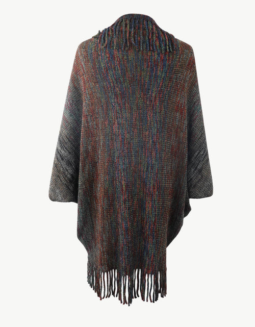 Load image into Gallery viewer, Multicolored Fringe Trim Poncho
