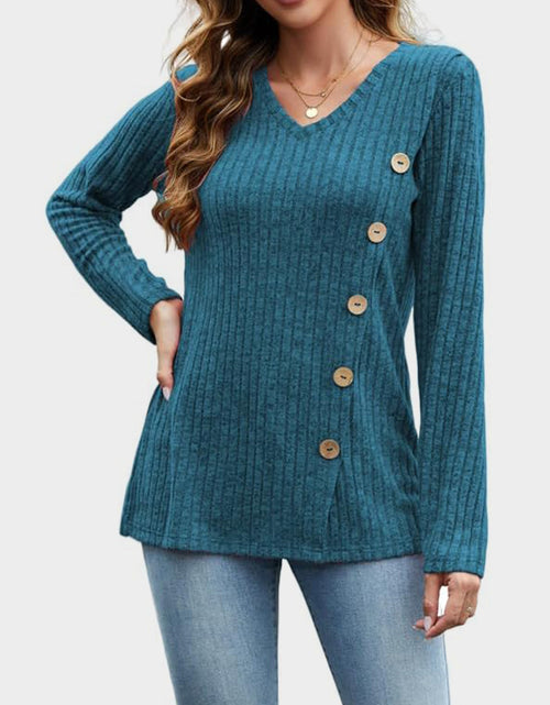 Load image into Gallery viewer, V-Neck Long Sleeve T-Shirt
