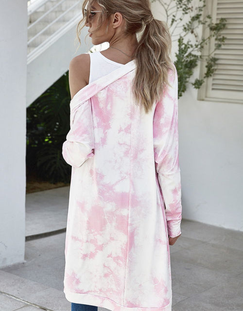 Load image into Gallery viewer, Tie-Dye Open Front Longline Cardigan
