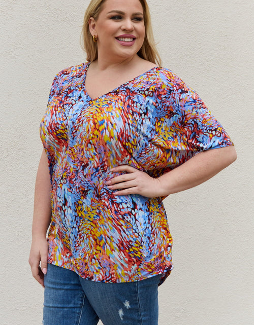 Load image into Gallery viewer, Be Stage Full Size Printed Dolman Flowy Top
