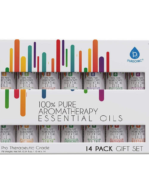 Load image into Gallery viewer, 14 Pack of 100% Pure Essential Aromatherapy Oils by Pursonic
