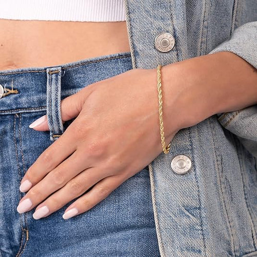 Load image into Gallery viewer, 18K Gold Rope Chain Bracelet - Made In Brazil
