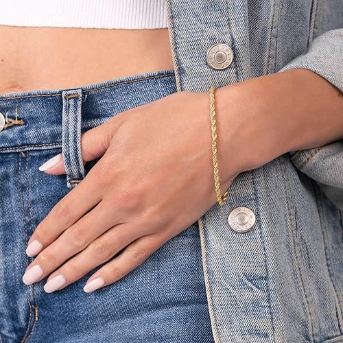 Load image into Gallery viewer, RMZ GOLD NYC 18K Gold Plated Rope Chain Bracelet - Made In Brazil
