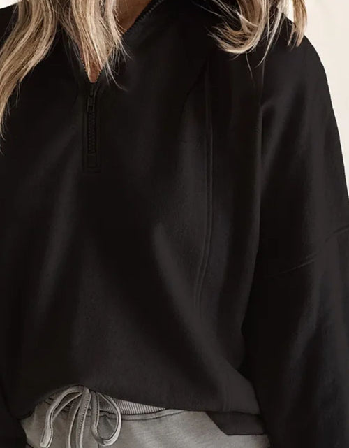 Load image into Gallery viewer, Half Zip Long Sleeve Sweatshirt
