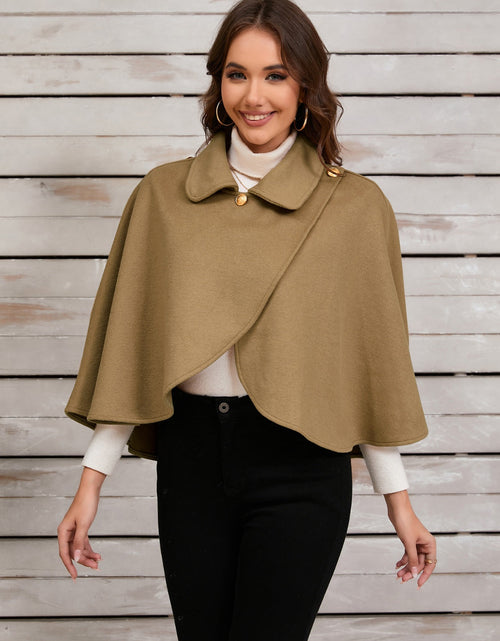 Load image into Gallery viewer, Collared Neck Cropped Cape
