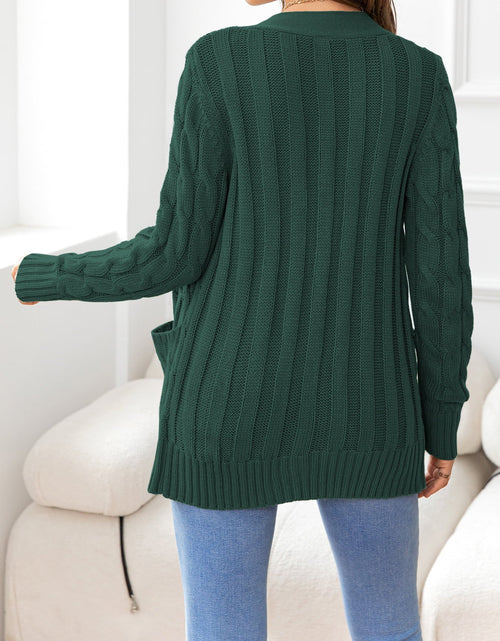 Load image into Gallery viewer, Button Down Cable-Knit Cardigan
