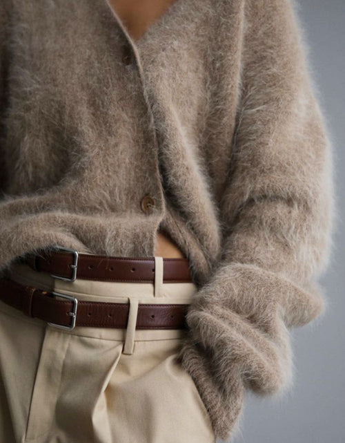 Load image into Gallery viewer, Fuzzy Button Down Long Sleeve Cardigan

