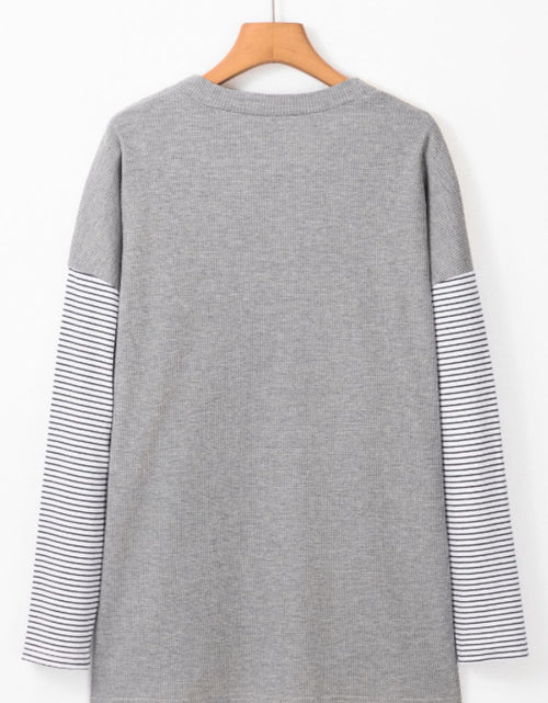 Load image into Gallery viewer, Open Front Long Sleeve Striped Cardigan with Pockets
