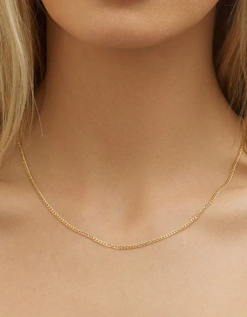 Load image into Gallery viewer, RMZ GOLD NYC 18K Gold Plated 2mm Cuban Link Necklace
