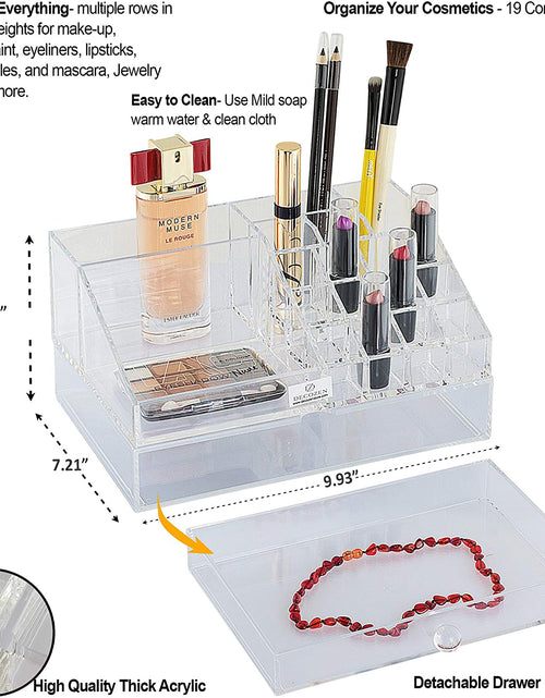 Load image into Gallery viewer, Clear Makeup Organizers - 19 Slots and 1 Drawer by Decozen
