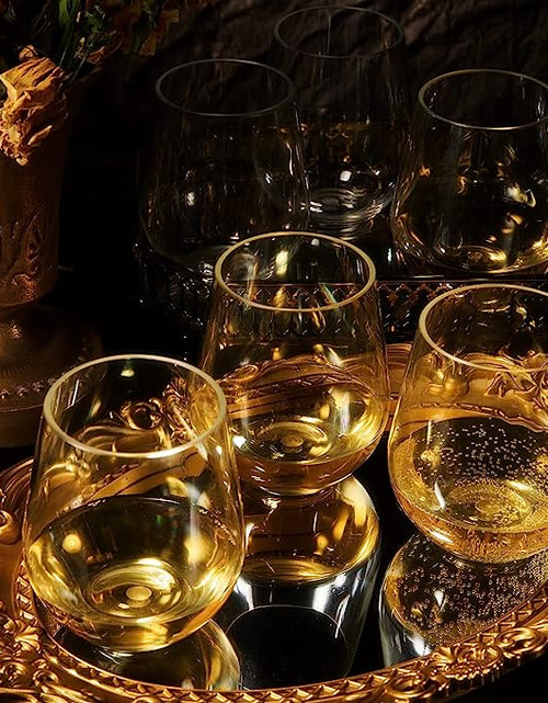 Load image into Gallery viewer, European Style Unbreakable Elegant Acrylic Stemless Wine Glasses 15 oz | Set of 6 | 100% Tritan Shatterproof BPA-free Reusable Plastic Glassware, Perfect For Homes &amp; Bars | Dishwasher-Safe, Clear by The Wine Savant
