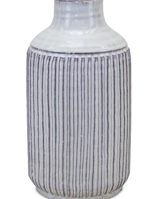 Load image into Gallery viewer, Rustic Ribbed Terra Cotta Vase 12.25"H
