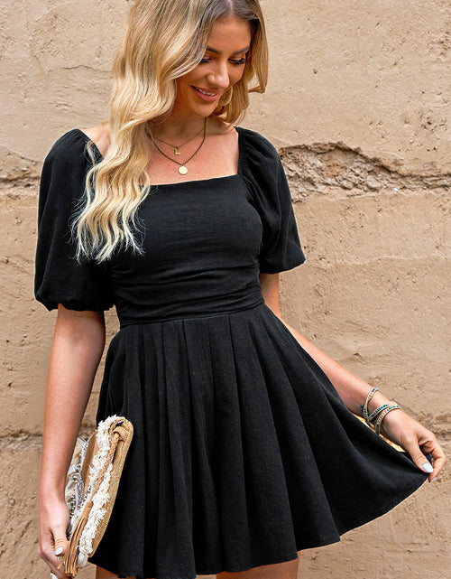 Load image into Gallery viewer, Square Neck Pleated Romper with Pockets
