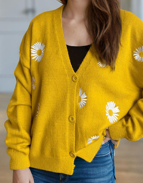 Load image into Gallery viewer, Daisy Button Up V-Neck Cardigan
