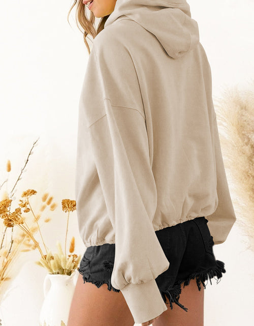 Load image into Gallery viewer, Zip-Up Dropped Shoulder Hoodie
