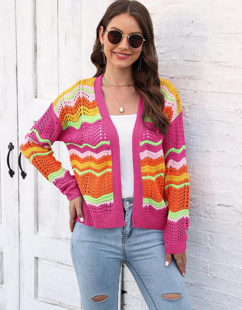 Load image into Gallery viewer, Open Front Openwork Cardigan
