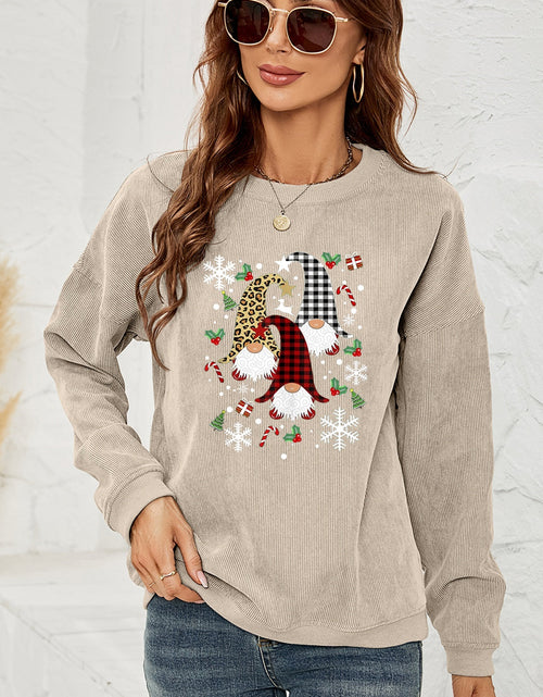 Load image into Gallery viewer, Faceless Gnome Graphic Drop Shoulder Sweatshirt
