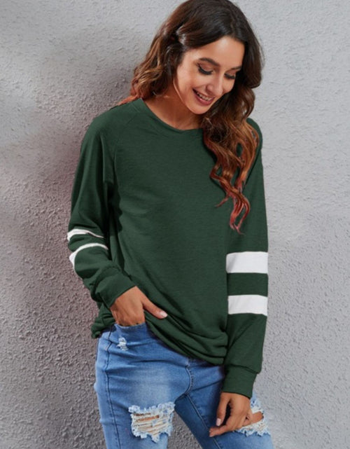 Load image into Gallery viewer, Full Size Striped Round Neck Long Sleeve T-Shirt
