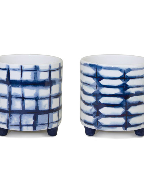 Load image into Gallery viewer, Tie-Dye Design Footed Planter (Set of 2)
