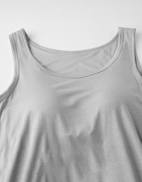 Load image into Gallery viewer, Round Neck Wide Strap Mini Tank Dress with Bra
