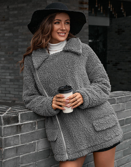 Load image into Gallery viewer, Ivy Lane Zip-Up Collared Teddy Jacket
