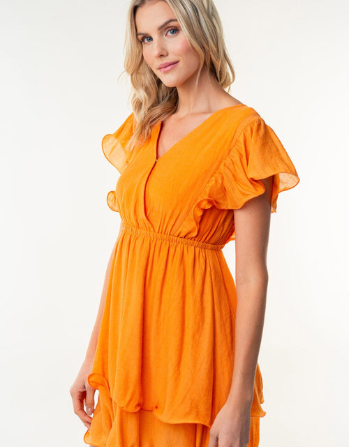 Load image into Gallery viewer, White Birch Full Size Short Sleeve Woven Layered Dress
