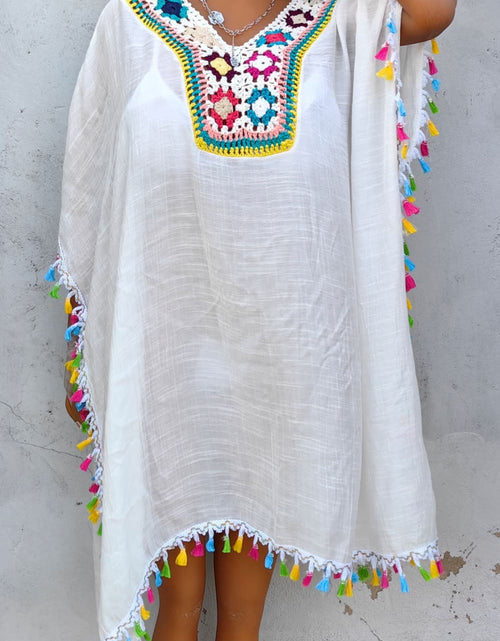 Load image into Gallery viewer, Tassel Detail Embroidery Dress
