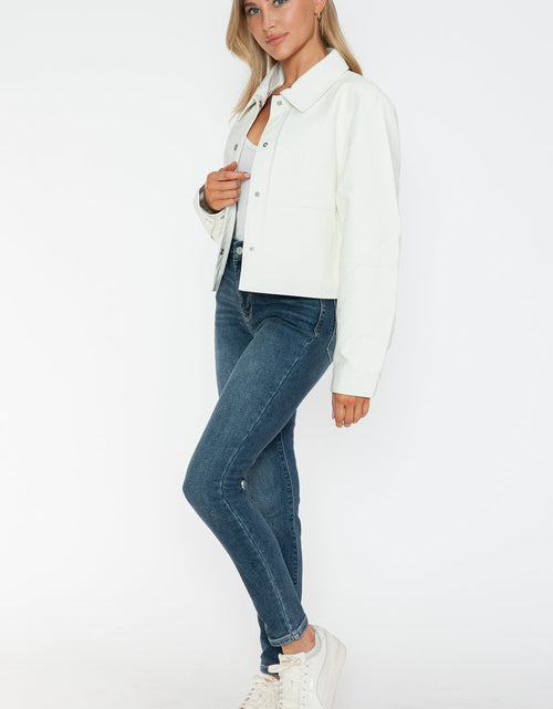 Load image into Gallery viewer, Snobbish Snap Down Long Sleeve PU Leather Jacket
