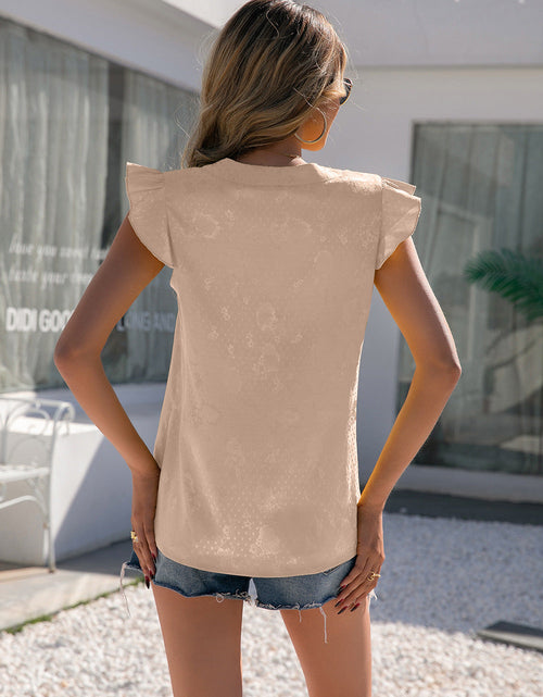 Load image into Gallery viewer, Ivy Lane Notched Neck Butterfly Sleeve Blouse
