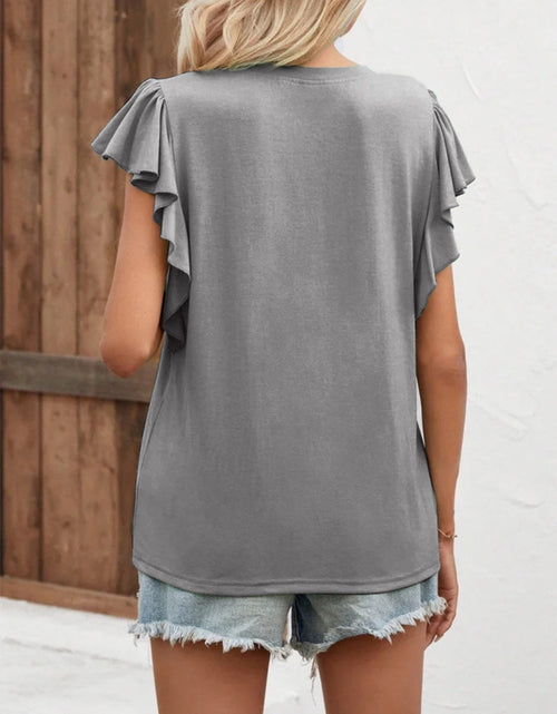Load image into Gallery viewer, Notched Cap Sleeve T-Shirt
