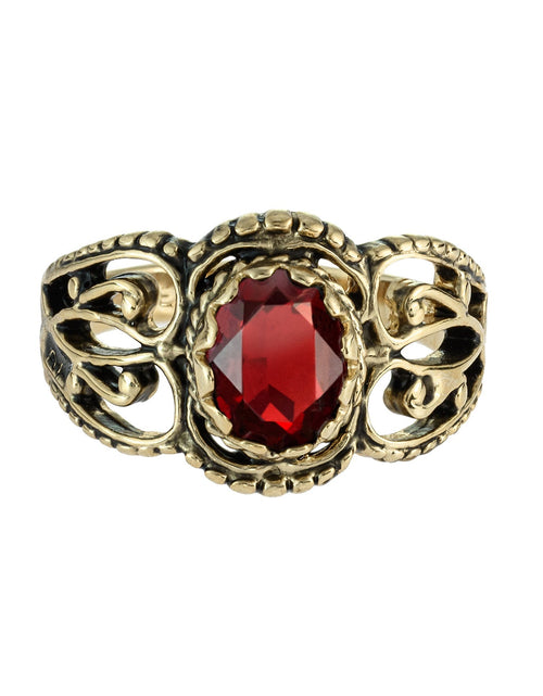 Load image into Gallery viewer, Vintage Jewelry Genuine Jade Ring Antiqued 18kt Yellow Gold Electroplated Made in the USA by PVD Vintage Jewelry
