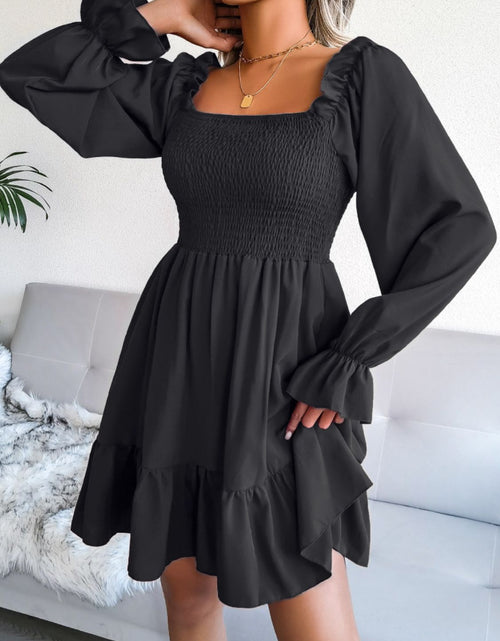 Load image into Gallery viewer, Smocked Flounce Sleeve Square Neck Dress
