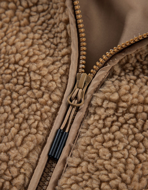 Load image into Gallery viewer, Drawstring Fleece Zip Up Hooded Jacket
