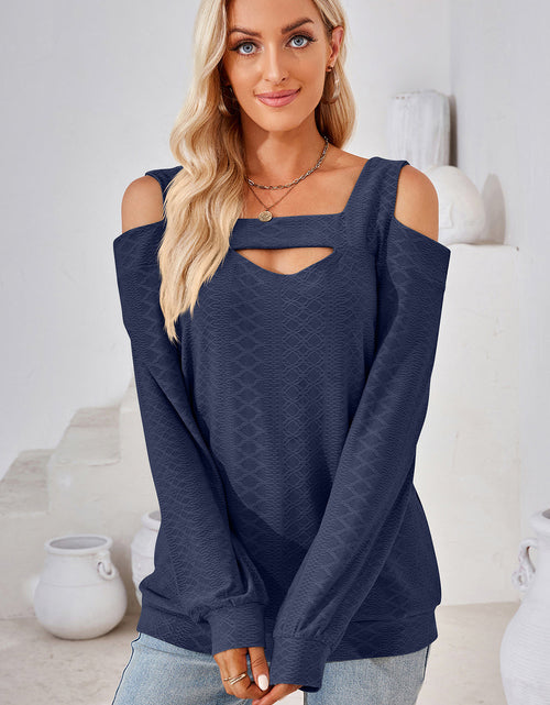 Load image into Gallery viewer, Cutout Square Neck Cold Shoulder T-Shirt
