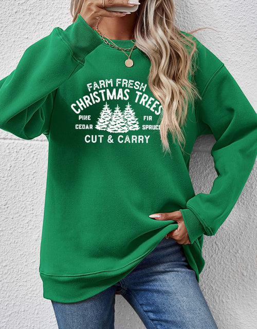 Load image into Gallery viewer, Round Neck Graphic Long Sleeve Sweatshirt
