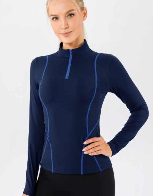 Load image into Gallery viewer, Mock Neck Quarter Zip Active T-Shirt
