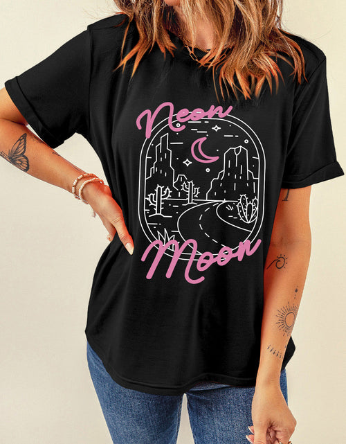 Load image into Gallery viewer, Graphic Round Neck Short Sleeve T-Shirt
