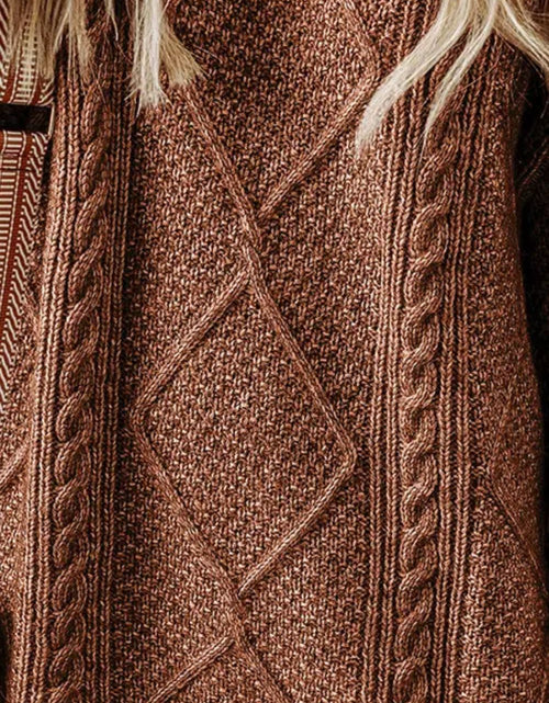 Load image into Gallery viewer, Cable-Knit Round Neck Sweater Dress
